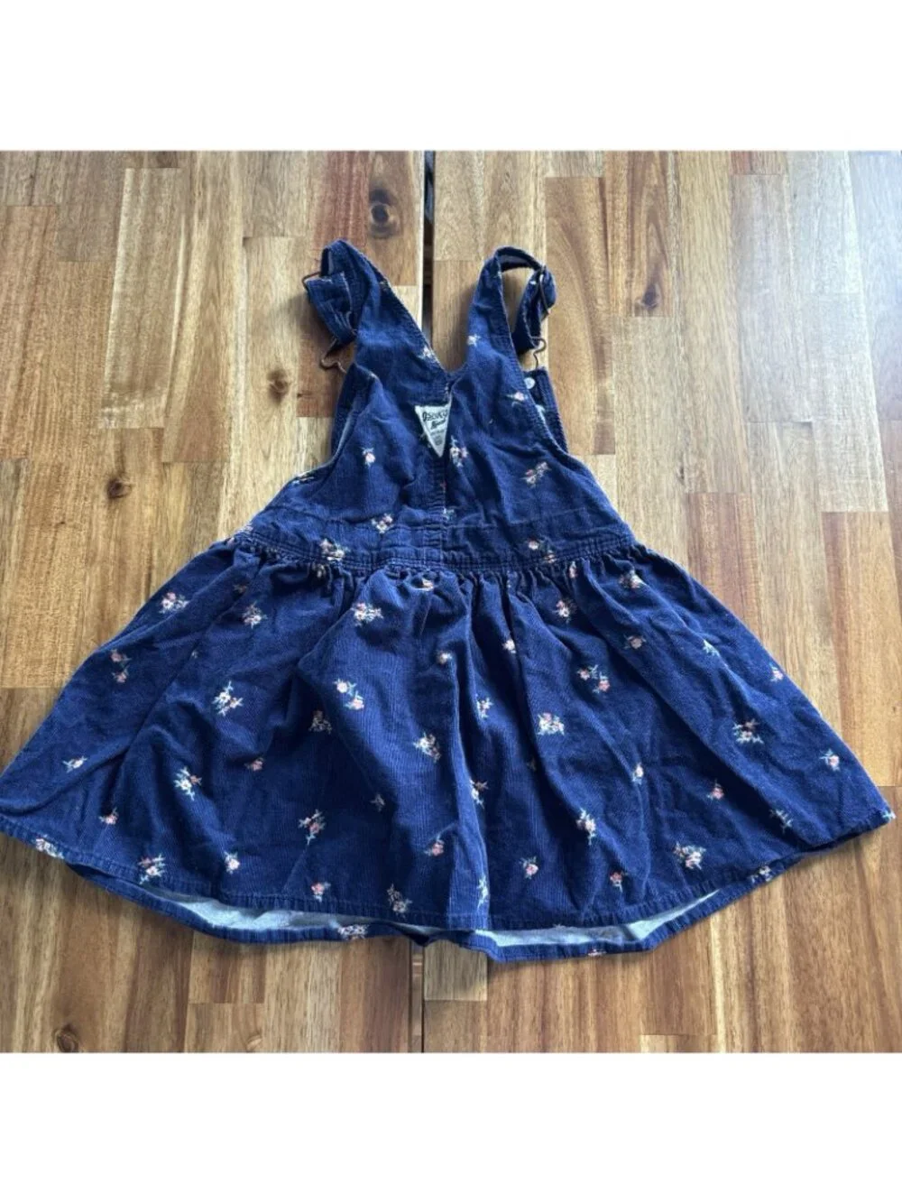 Oshkosh‎ B'gosh Corduroy Overalls Floral Print Dress Size 4T Vestbak Cottagecore
